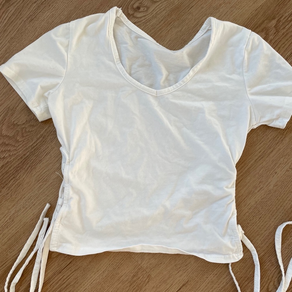Lace up plain tee